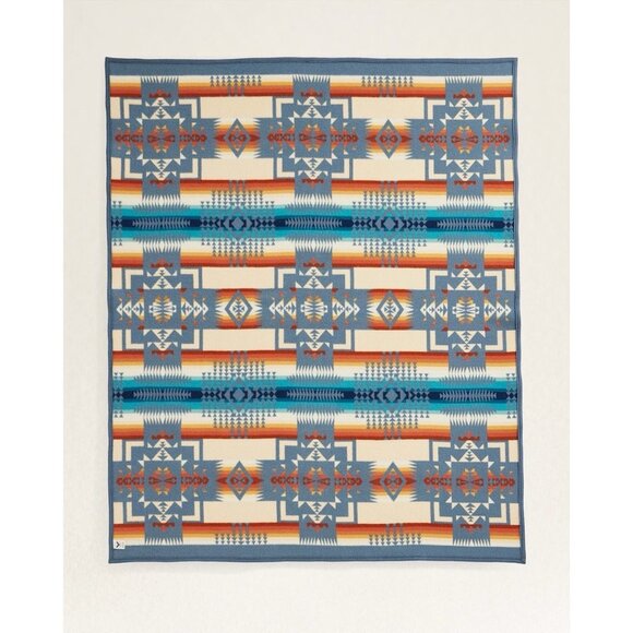 NWT Pendleton Beaver State Chief Joseph Turquoise Wool Blanket 64x80 Slate